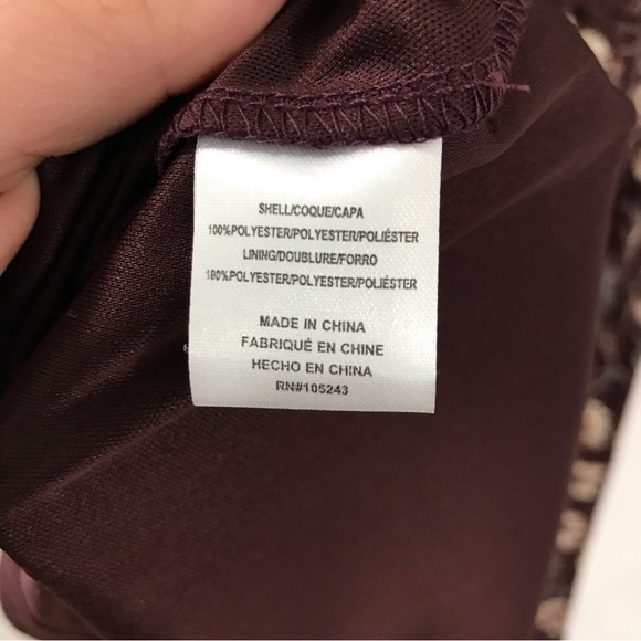 Bobeau Burgundy Floral Print Long Sleeve Dress - Picture 7 of 8